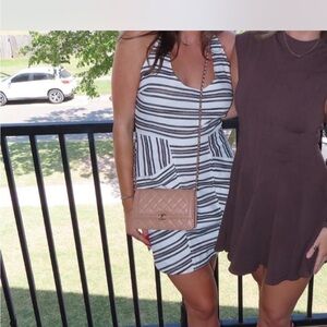 A.L.C. Black and White Patterned Mini Dress
